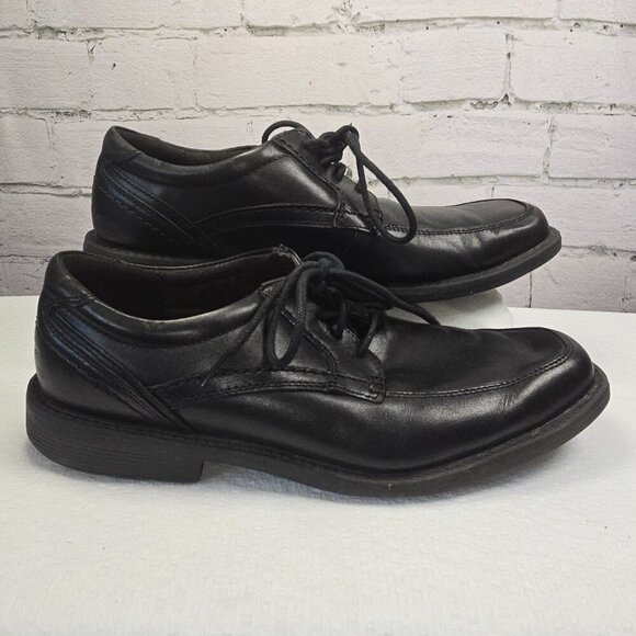 ROCKPORT MENS ESSENTIAL DETAILS WATERPROOF OXFORD, APRON TOE, BLACK SIZE 8 - Picture 4 of 9